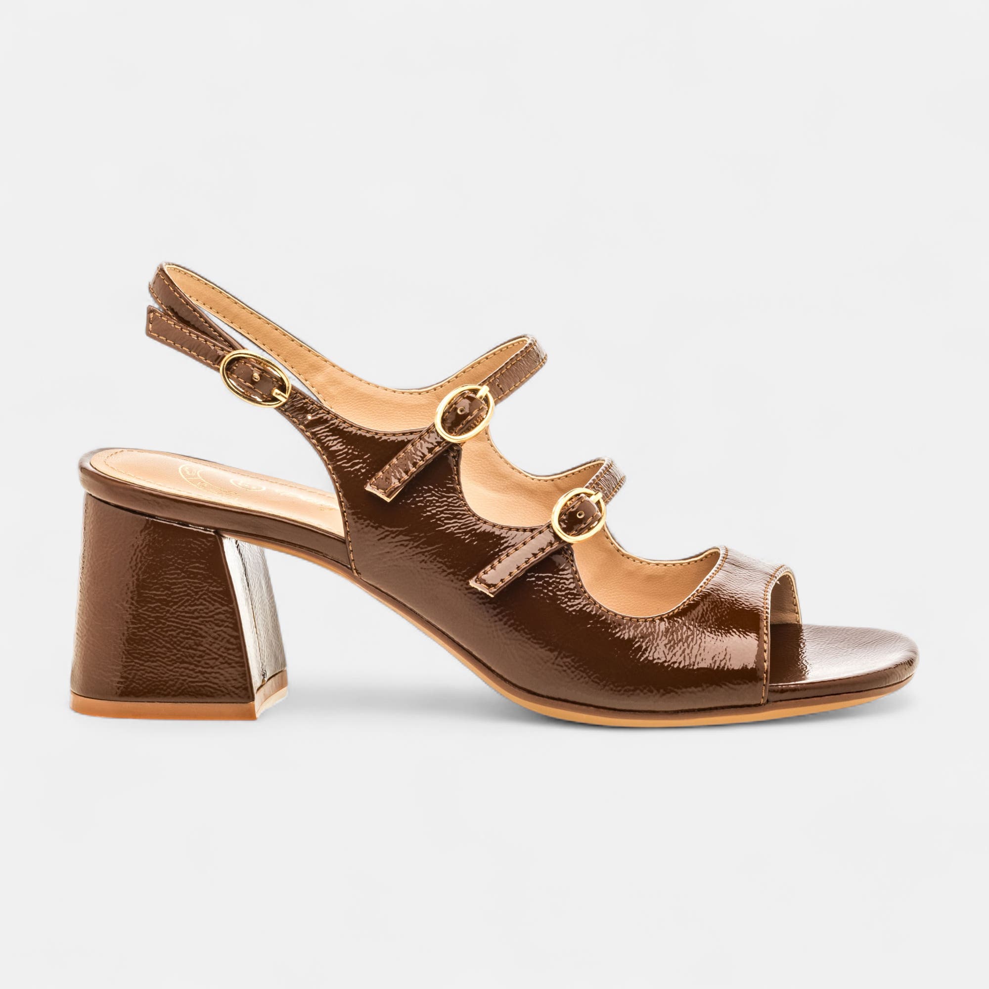 Nu-pieds à talon Femme marron