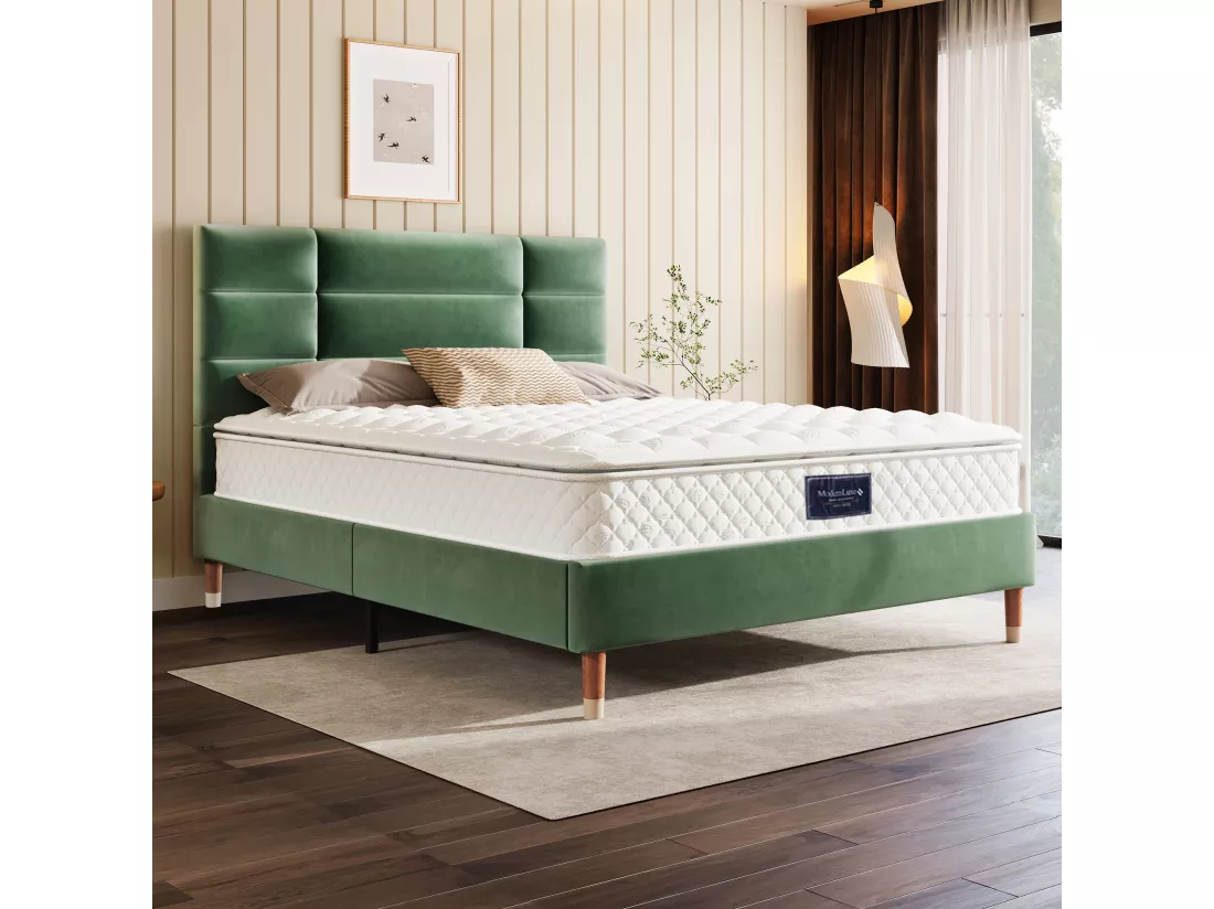 Matelas à ressorts 160x200 cm mousse ép.25 cm - dureté H3 - housse matelassée en microfibre - Blanc