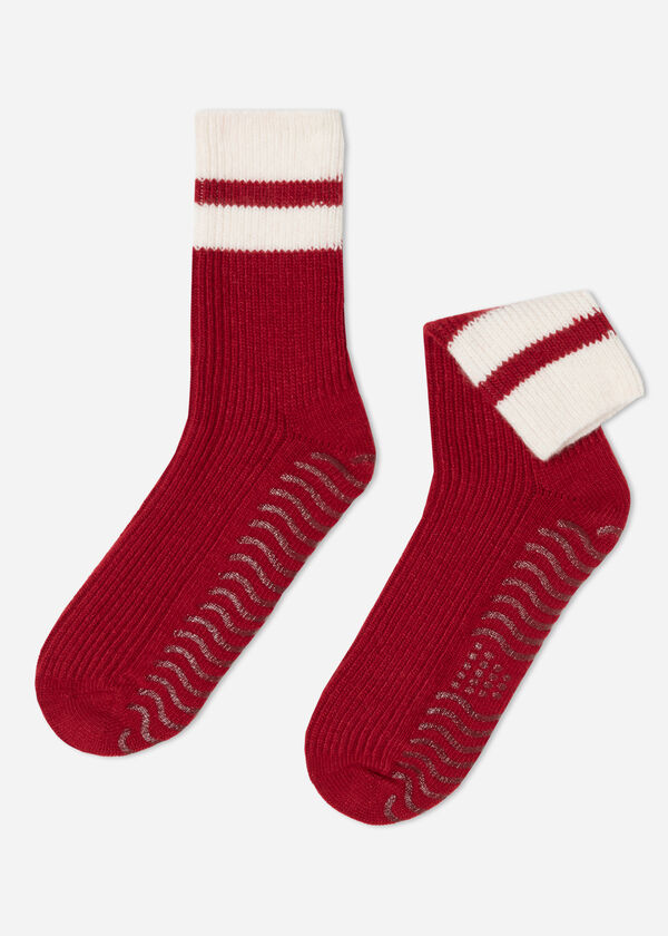 Meias antiderrapantes unissex com cashmere e lã.
