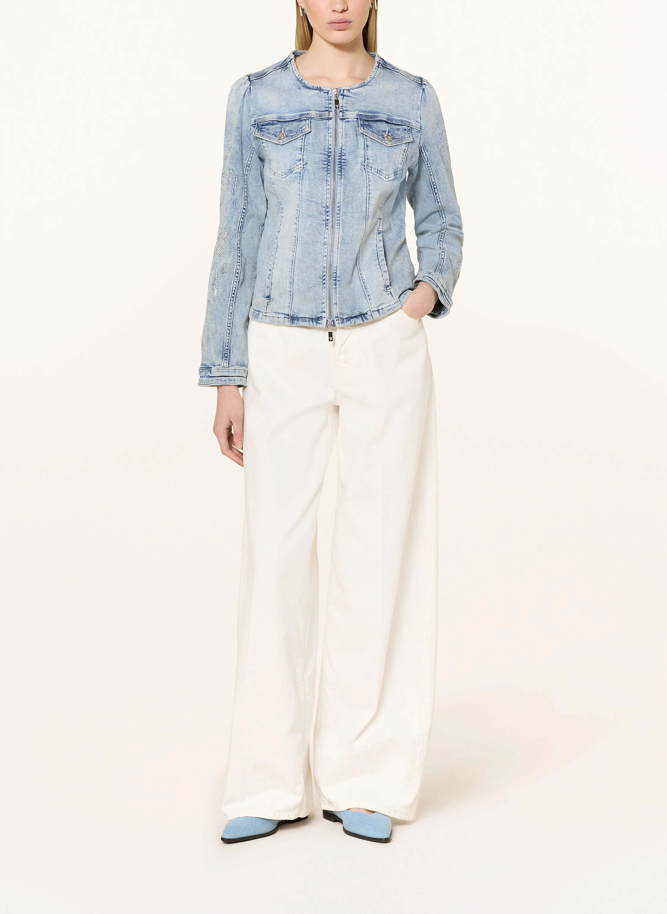 monari Jeansjacke mit Schmucksteinen