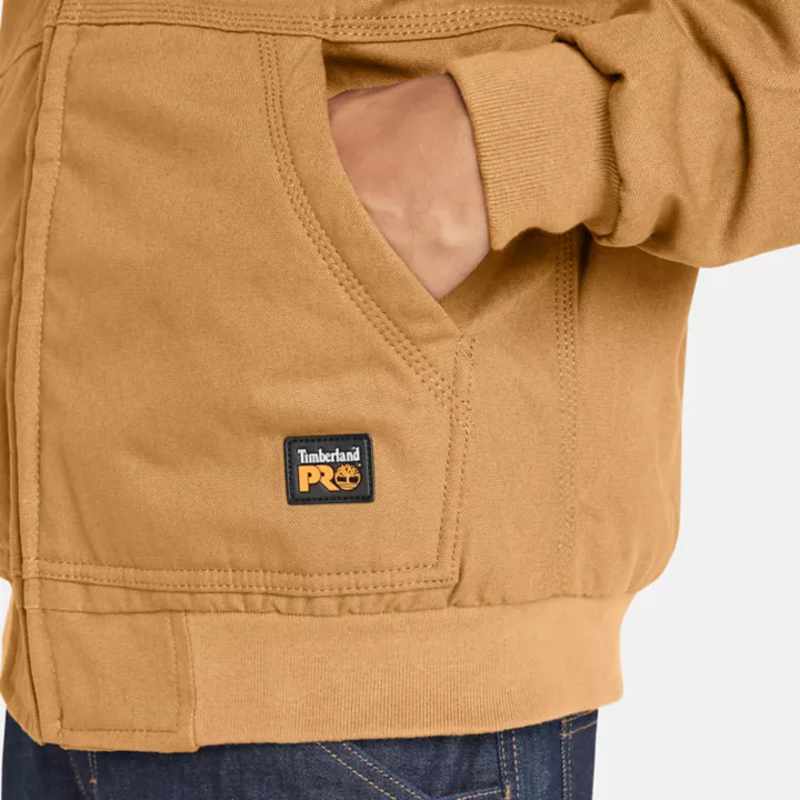 Veste en toile doublée de polaire Timberland PRO Gritman pour homme en jaune foncé