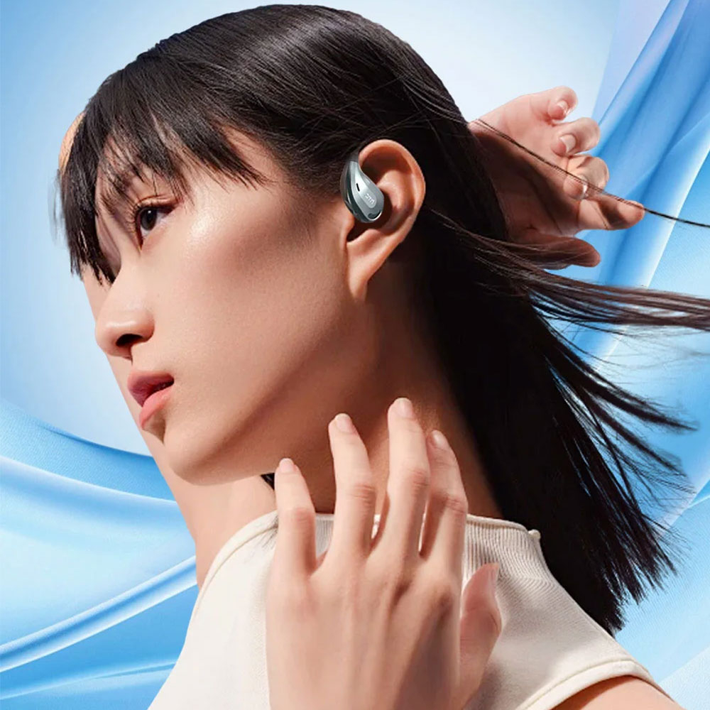 NE18 TWS Wireless Bluetooth Kopfhörer Open-Ear Headset mit Ladecase (300mAh) - Schwarz
