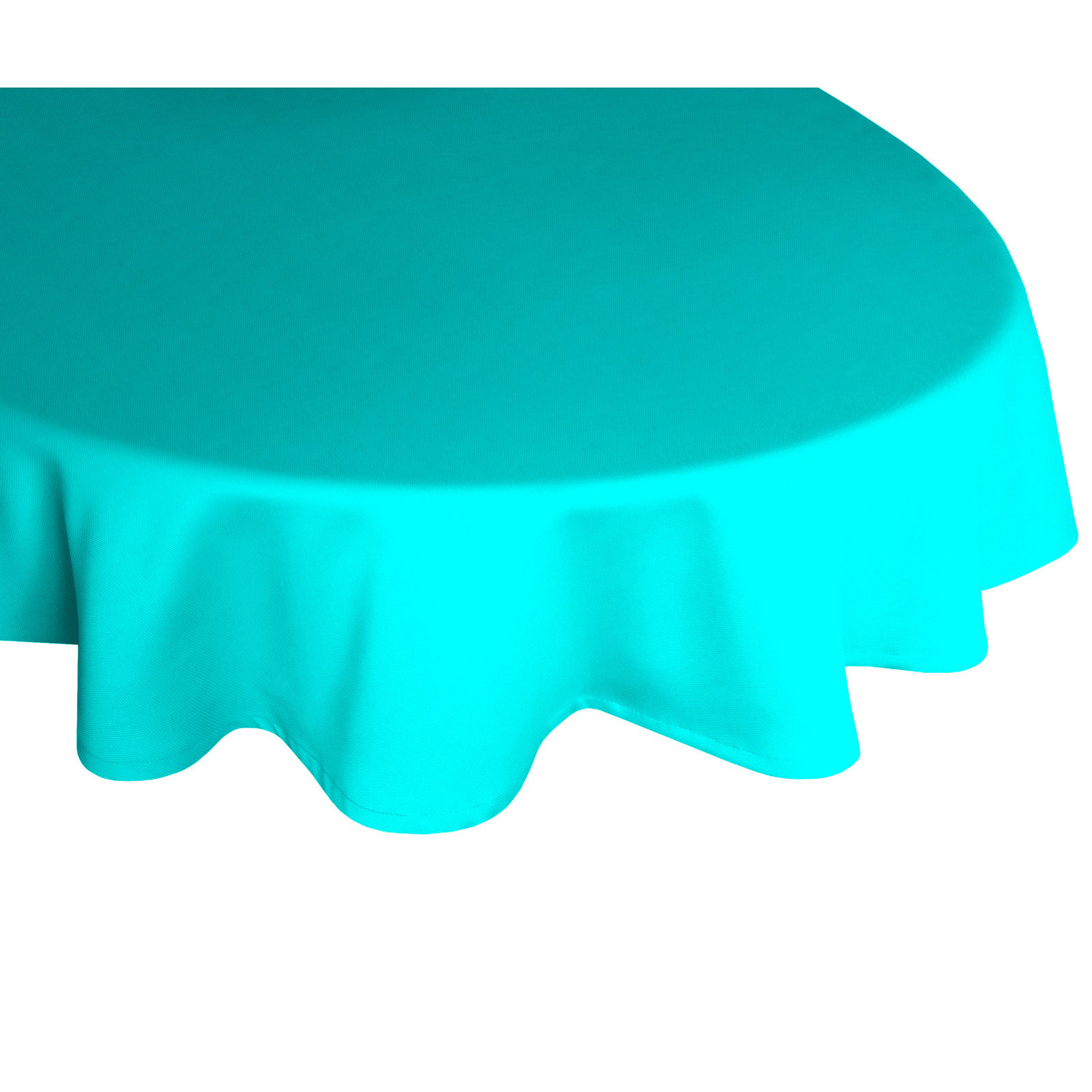 Tischdecke WIRTHNATUR - türkis- oval - mit U-Saum