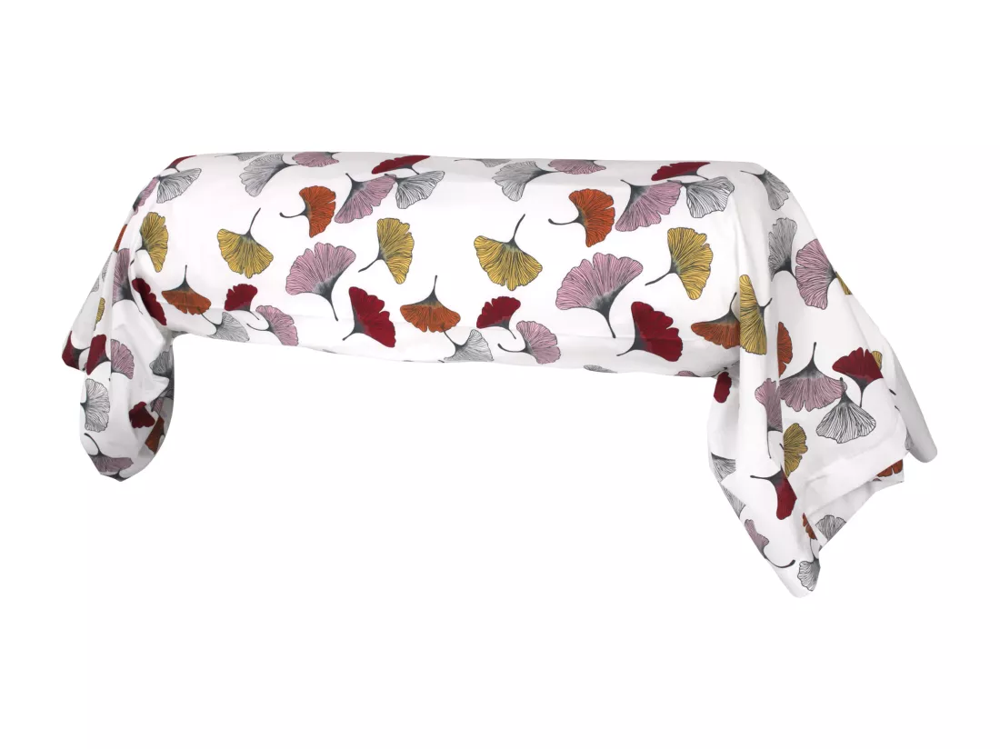 Taie de traversin 140x43 cm Percale pur coton GINKGO Rose