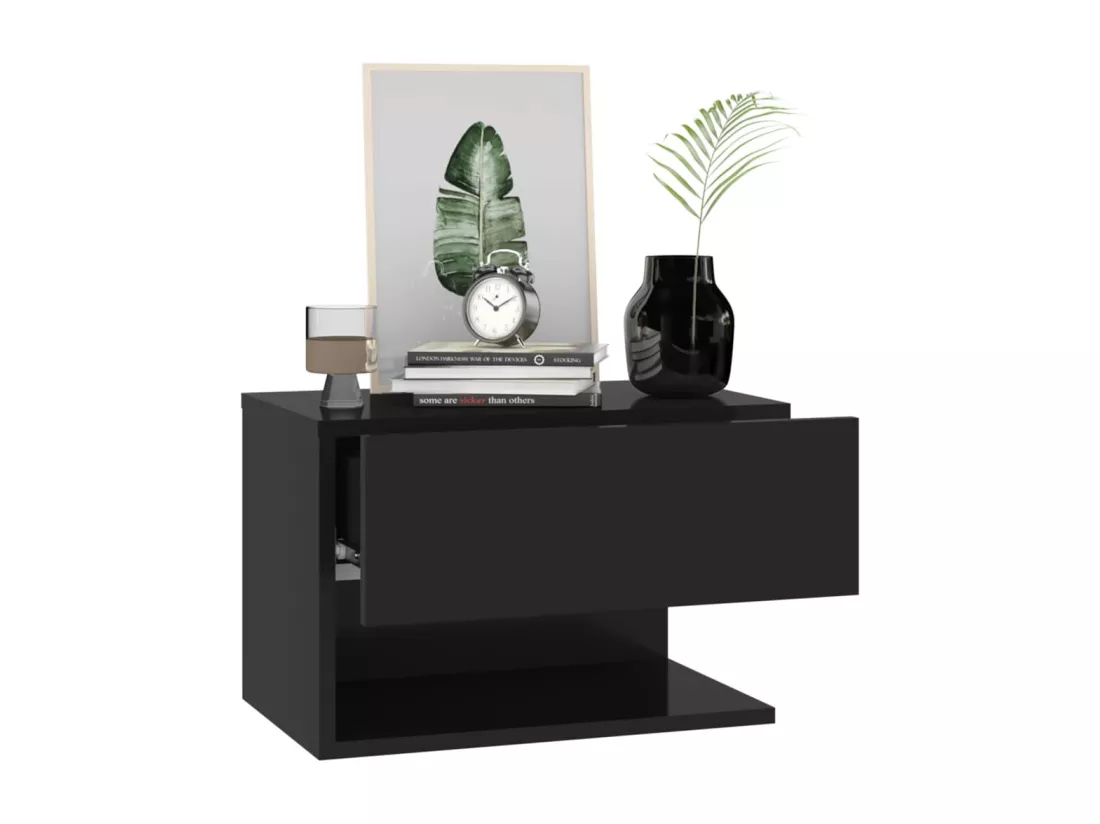 Table de chevet murale Noir