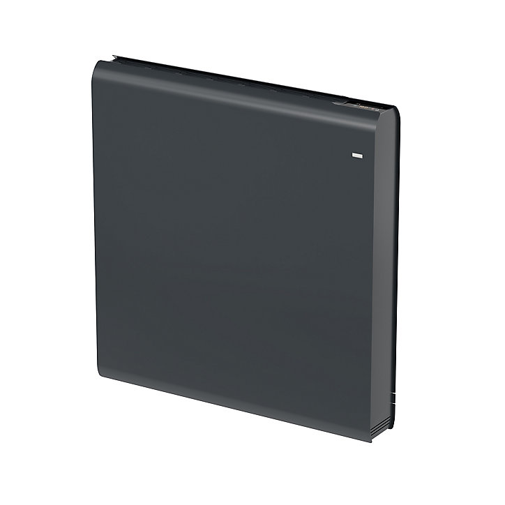 Radiateur connecté électrique à inertie sèche GoodHome Iriya anthracite 1000W horizontal