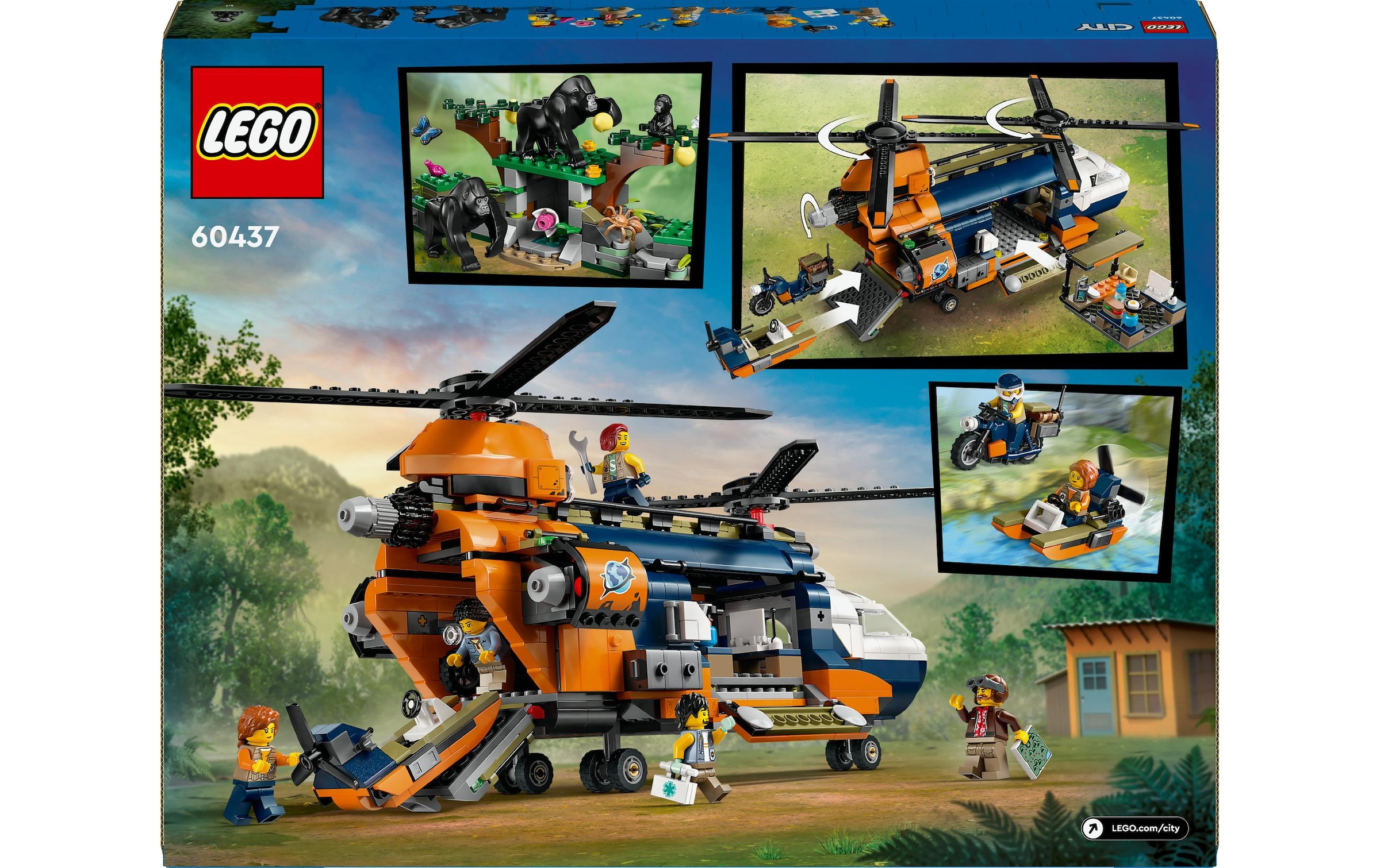 LEGO® Spielbausteine »City Dschungelforscher-Hubschrauber 60437«