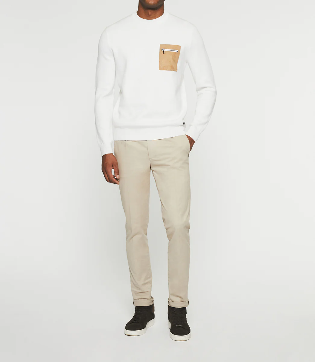 Pull col rond écru BRAD