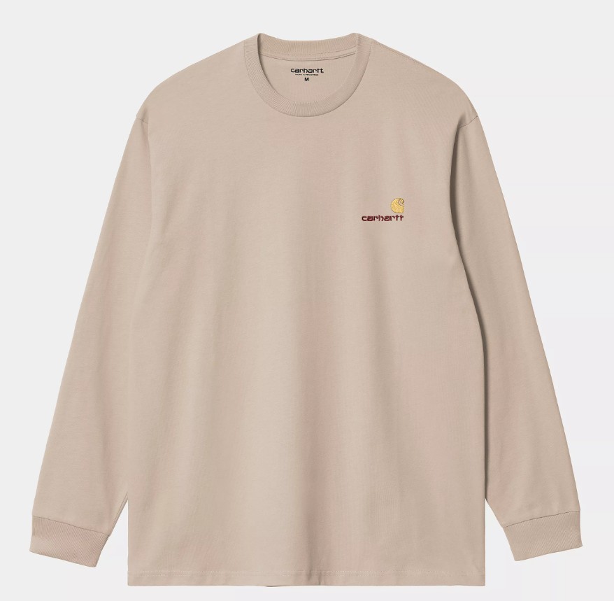 Carhartt WIP LS American Script T Shirt Natural
