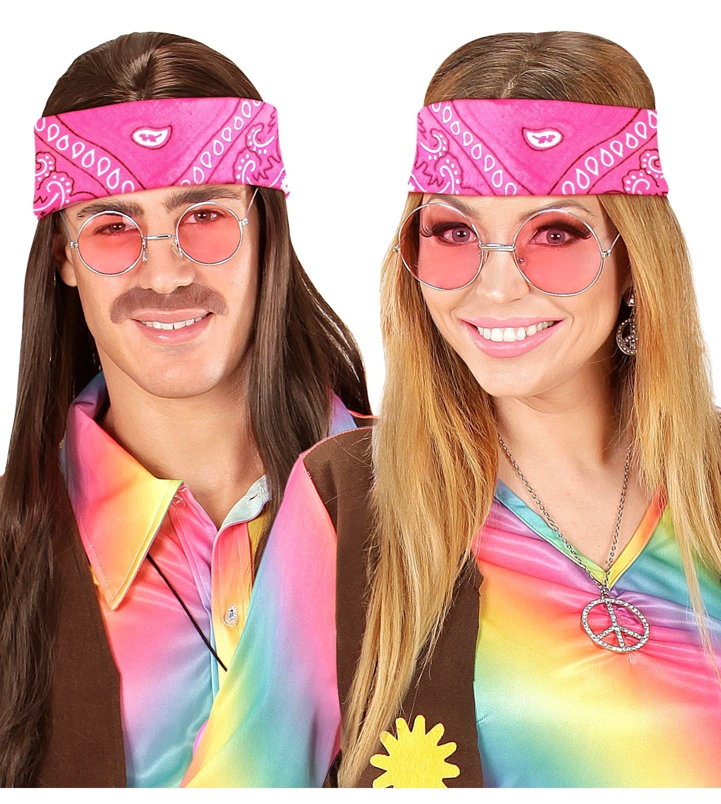 Hippie 60S Bandana Roze 55cm