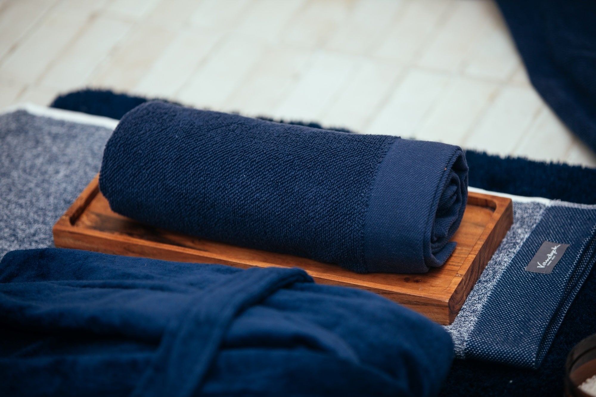 Gastendoek Home Uni Blue Ink | Blauw | Katoen