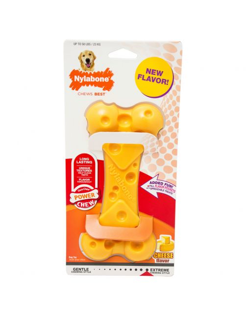 Nylabone Durachew Cheese Bone Geel - Hondenspeelgoed