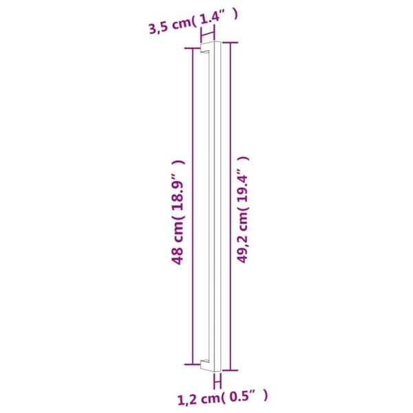vidaXL Skaphåndtak 10 stk gulv 480 mm rustfritt stål