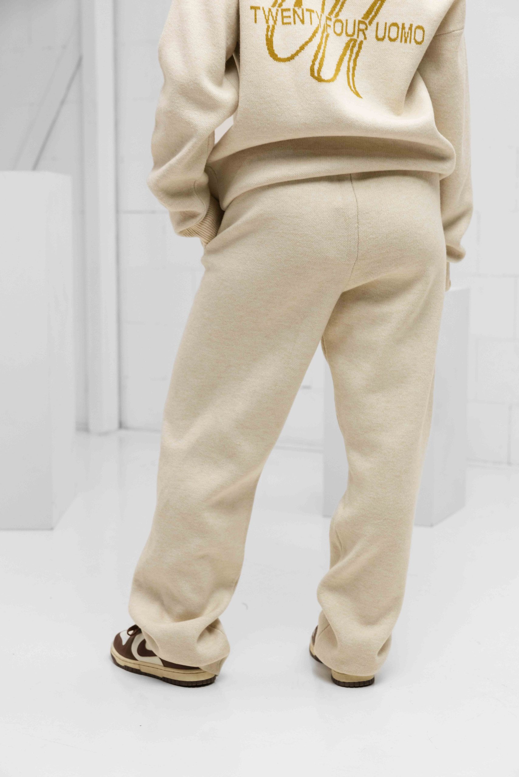 24 Uomo Knitted Trainingspak Dames Sand/Khaki