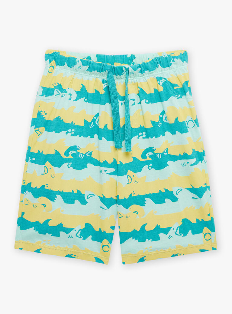 Pyjama turquoise à motifs et imprimé requins