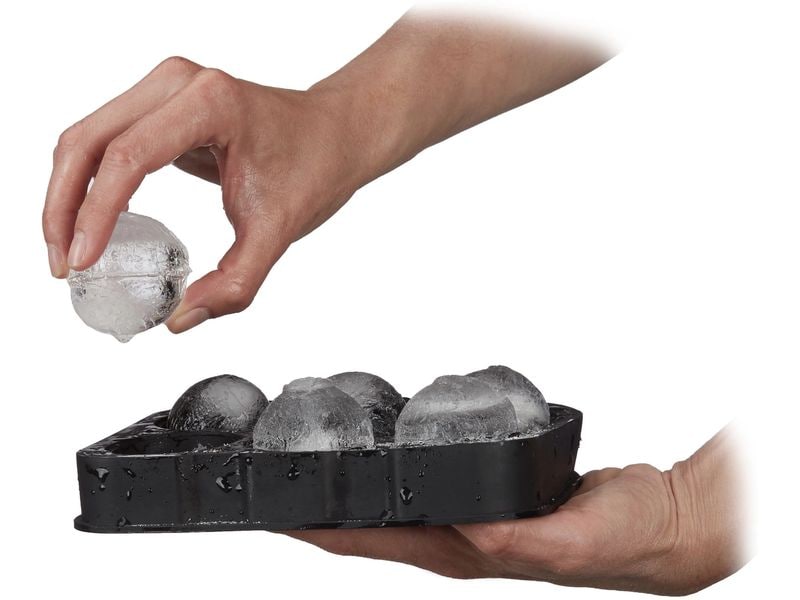 relaxdays Eiswürfelform Schwarz Schwarze Eiswürfelkugeln aus Silikon
