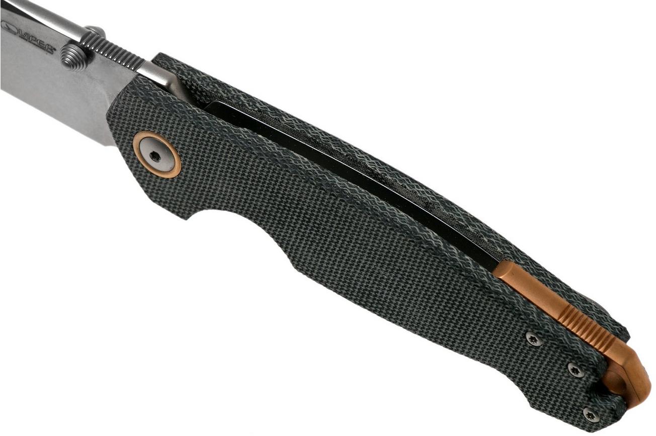Viper Katla V5982CB Stonewashed, Black Micarta zakmes, Jesper Voxnaes design