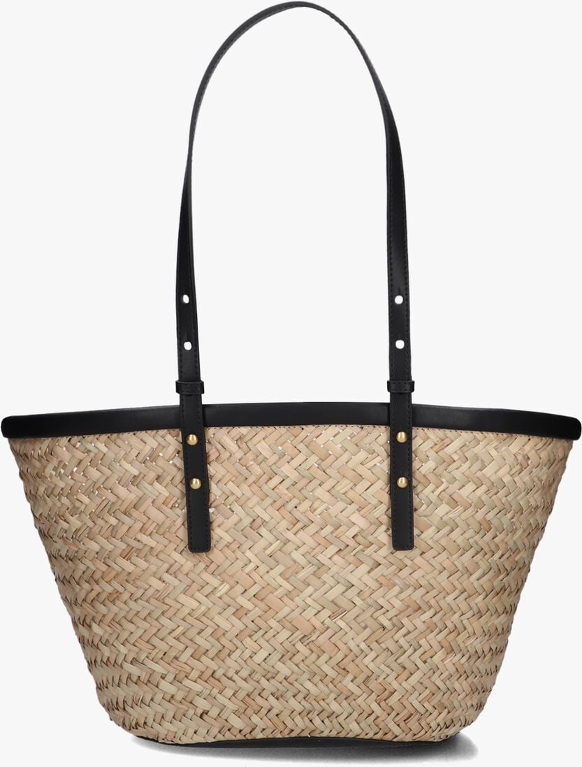beige pinko shopper love summer basket raffia