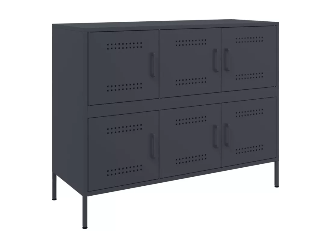 Buffet anthracite 100,5x39x79 cm acier