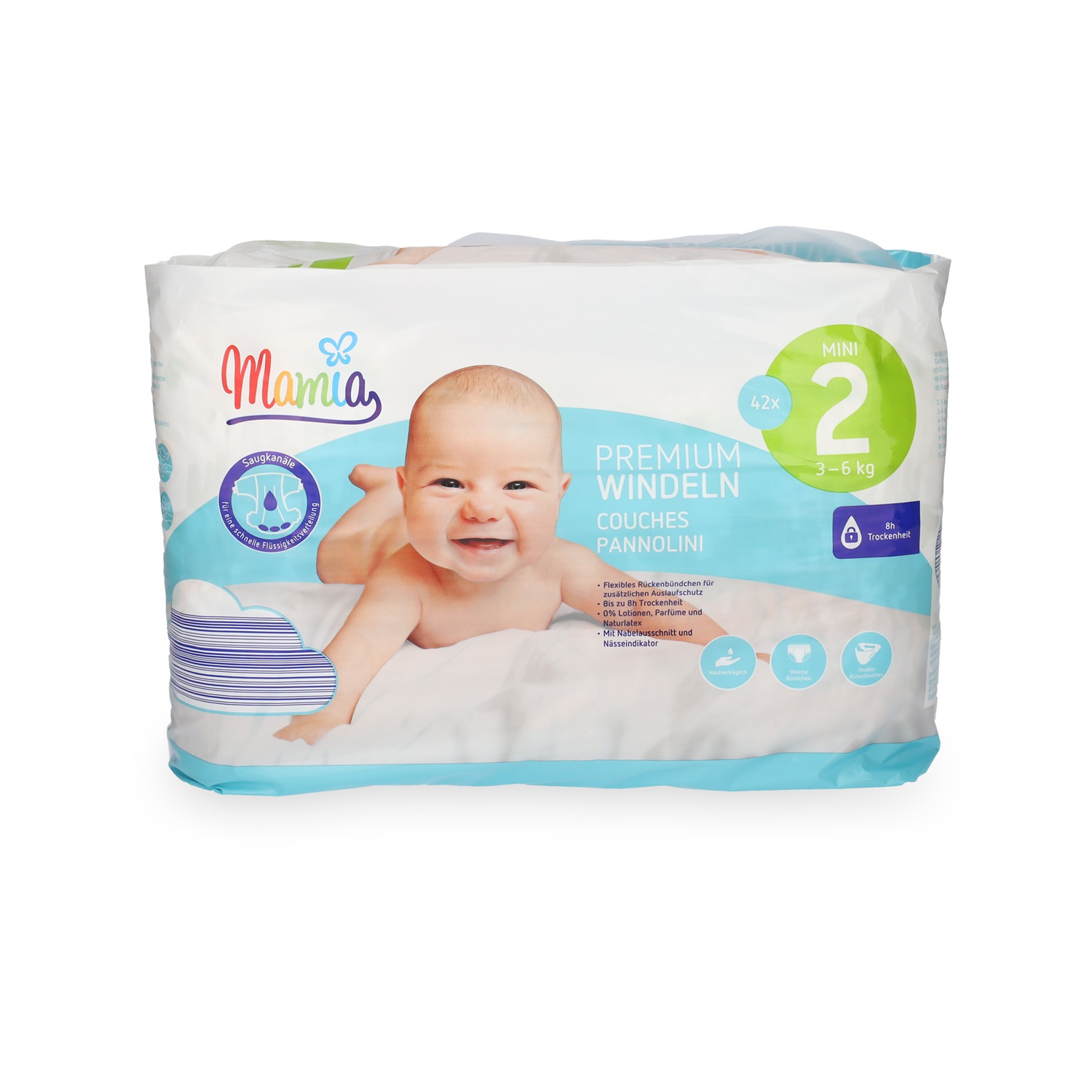 MAMIA Windeln Mini Gr. 2 (3-6 kg) 42 Stk.