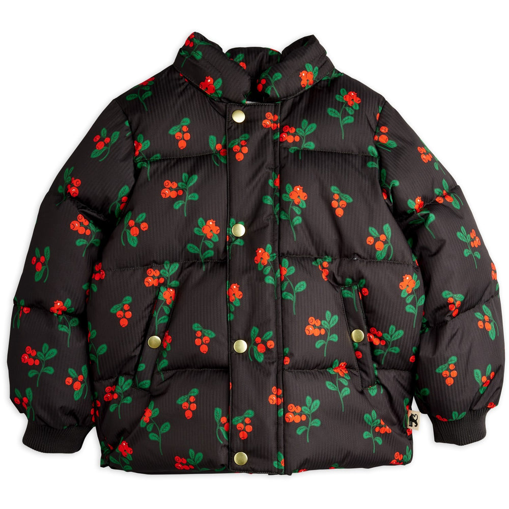 Køb Mini Rodini Black Lingonberries AOP Hooded Puffer