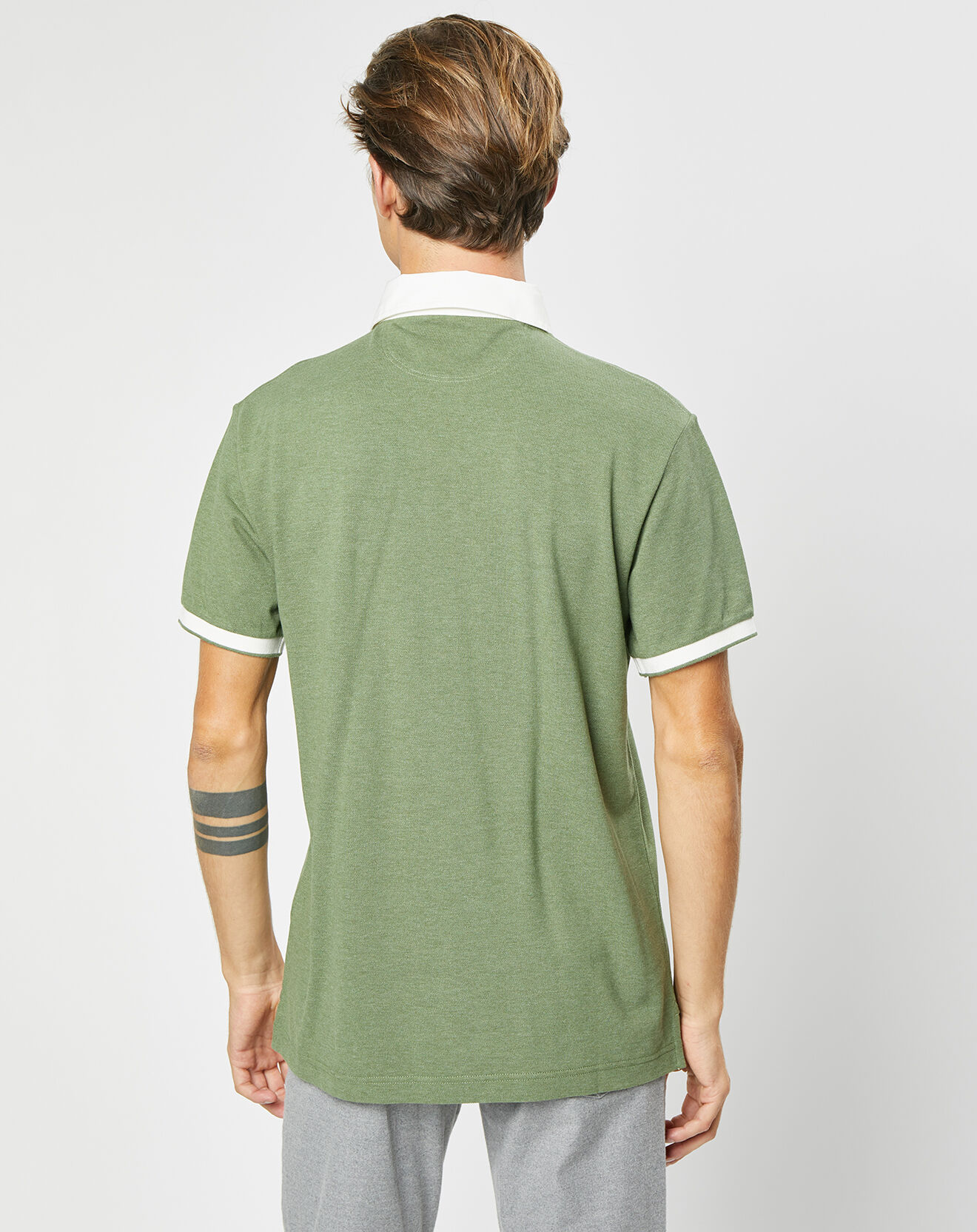 Hackett London Polo Classic Fit Piqué Brand kaki