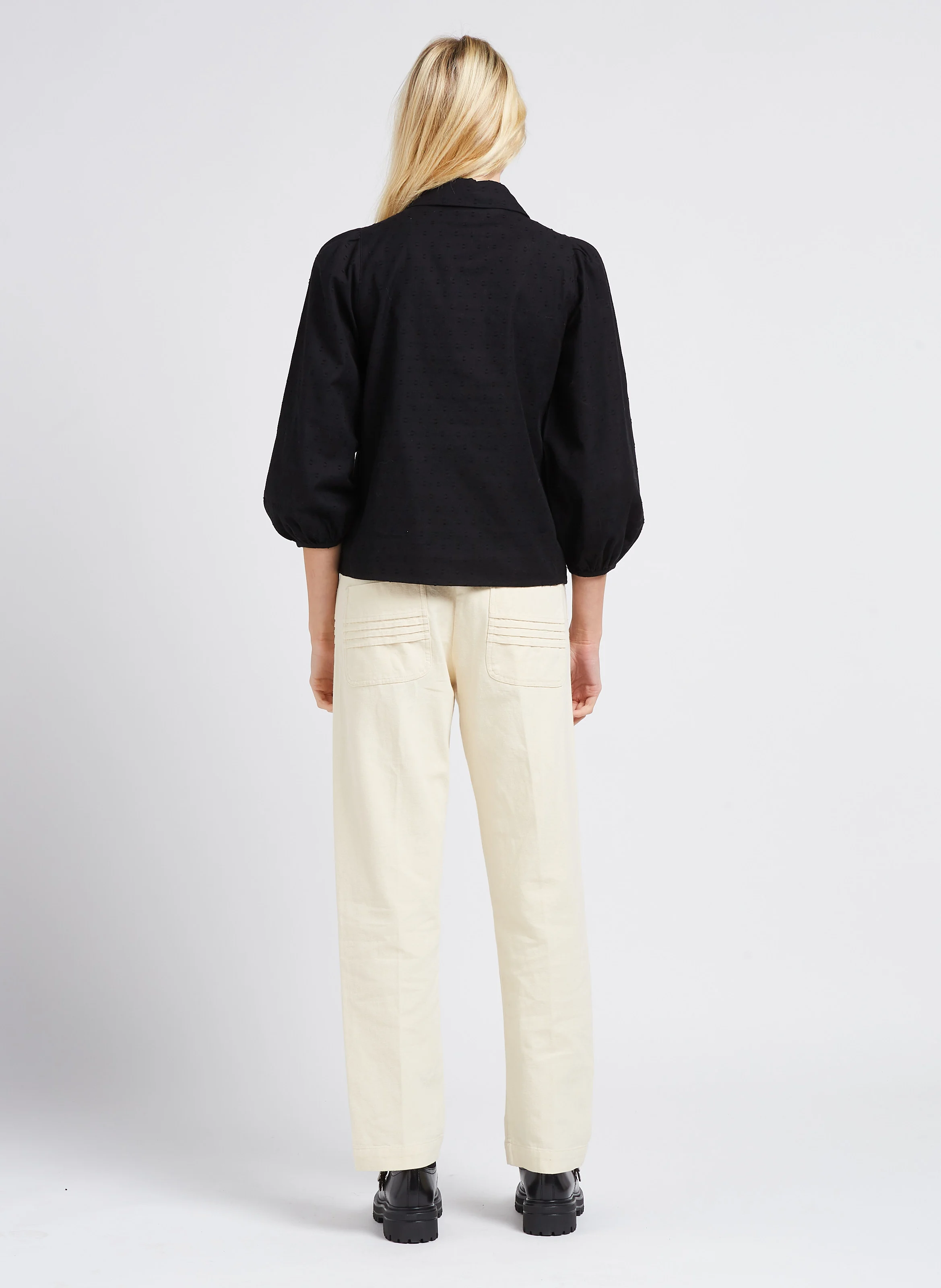 ERNEST - Pantalon droit en coton| Blanc
