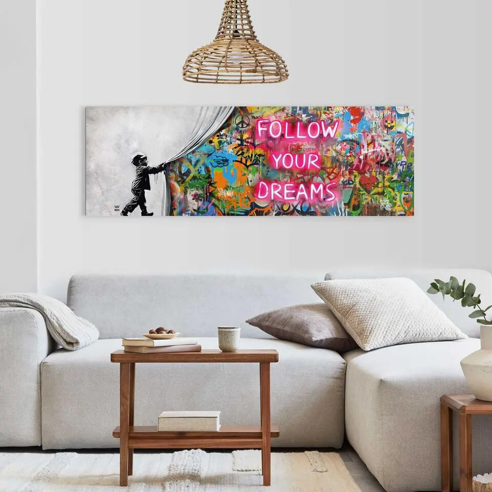 Schilderij Surprise Wall - 52x156cm - Bont