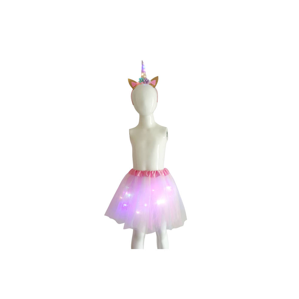 Little Concept tutu met LED eenhoornset - 4-7 jaar
