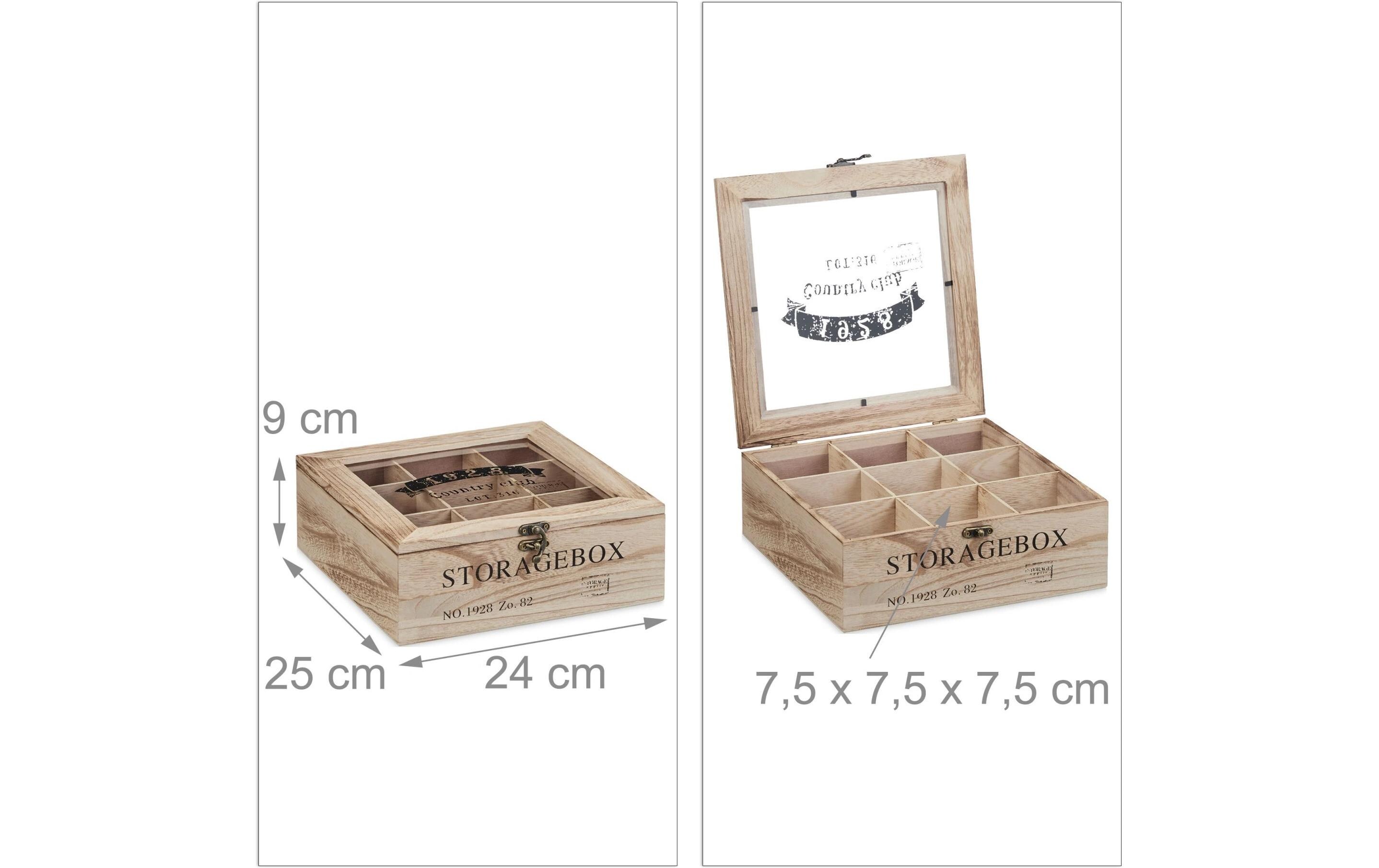 Teebeutel-Box BraunTeekasten mit rustikaler Aufschrift