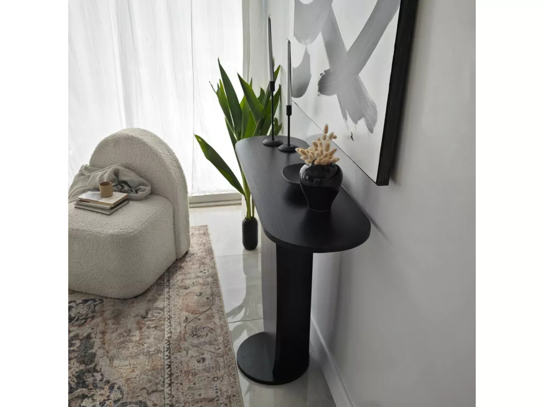 Console Toliman, Table polyvalente, Armoire de rangement, Bureau du couloir, 100x30 h81 cm, Anthracite