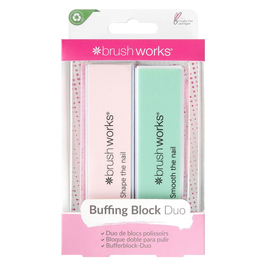 Brushworks Nail Buffing Block Pastel 2pcs