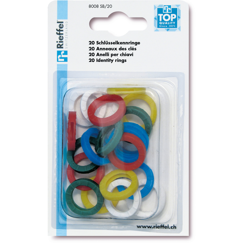 Rieffel Schlüsselkennringe, 200 Stück, assortiert