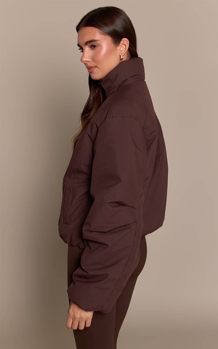 Chocolat Veste Zippée À Col Montant Et Manches Cocon