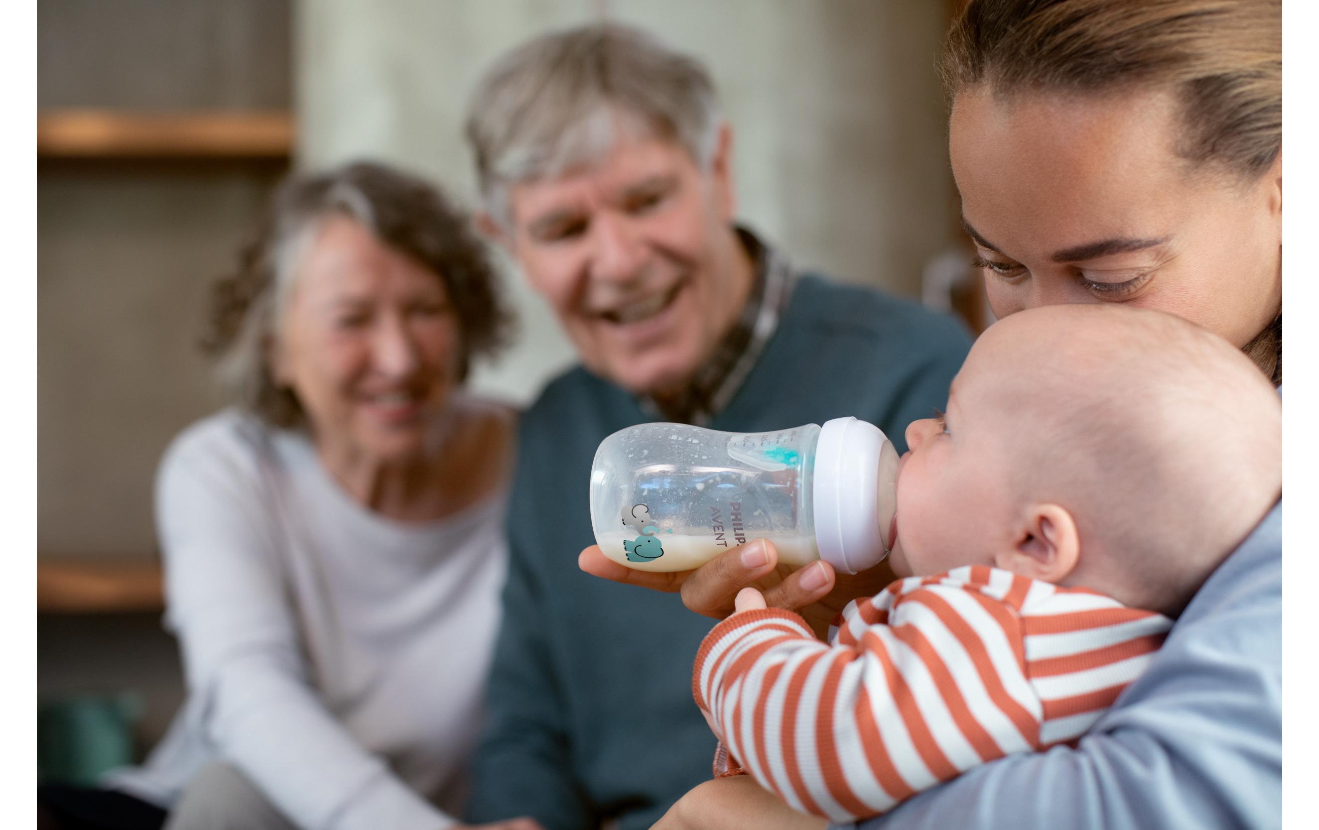 Trinkflasche Natural Response Elefanten 260 mlBabyflasche mit Airfree Ventil