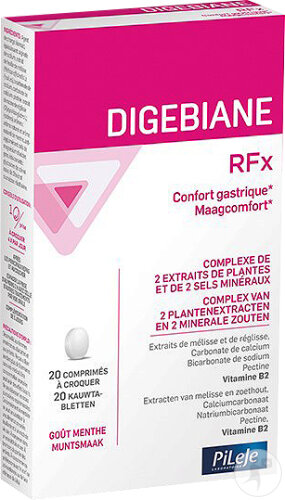 PiLeJe Digébiane RFx Complément Alimentaire Confort Gastrique Goût Menthe 20 Comprimés