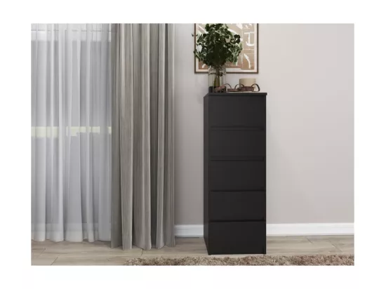 Armoire Malwa W5 NOIR 5 tiroirs