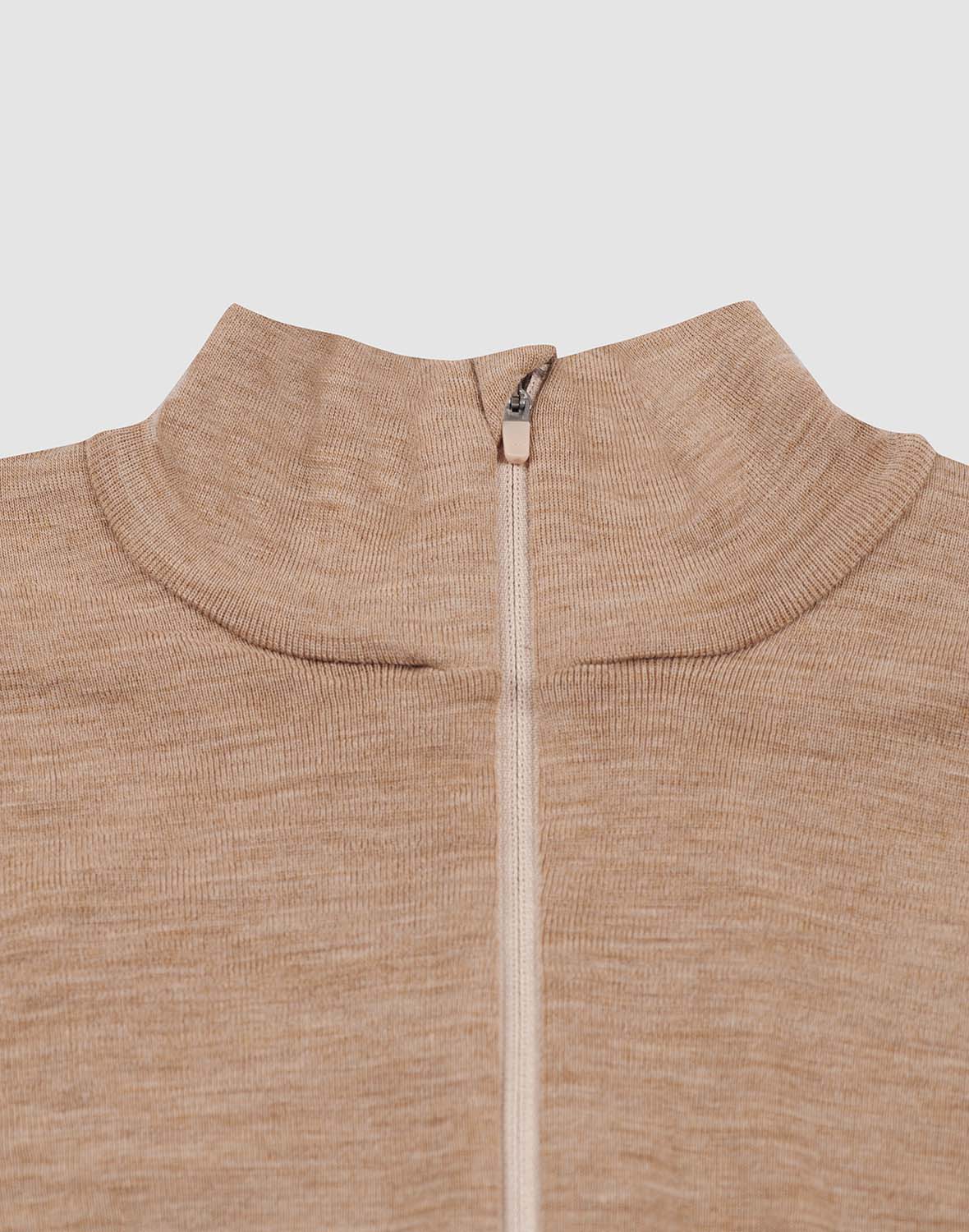 Shirt met ritssluiting van merinowol voor dames