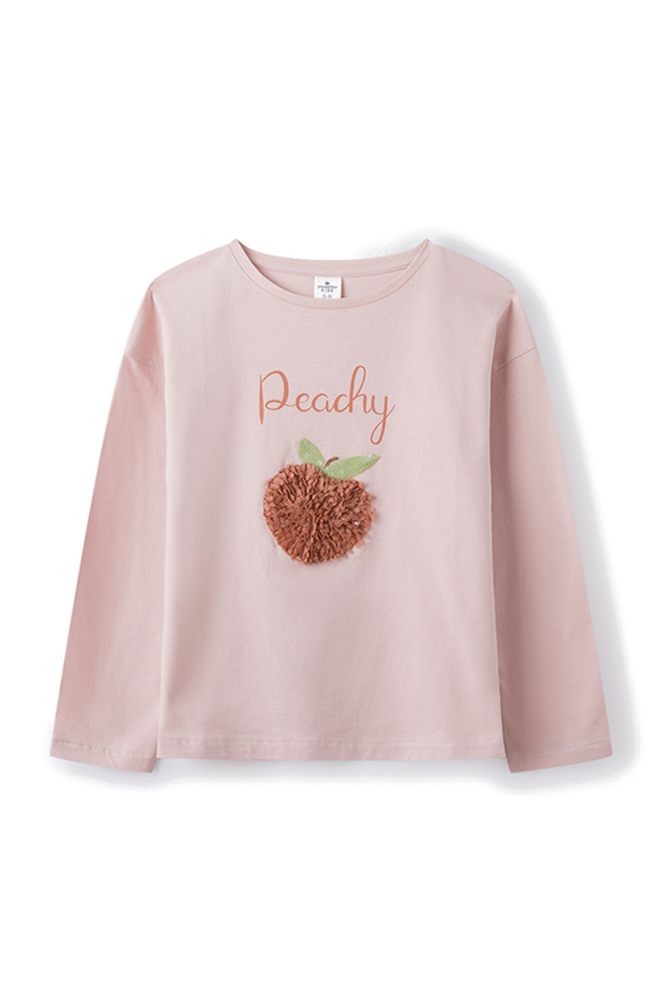 Camiseta cor de pêssego para meninas