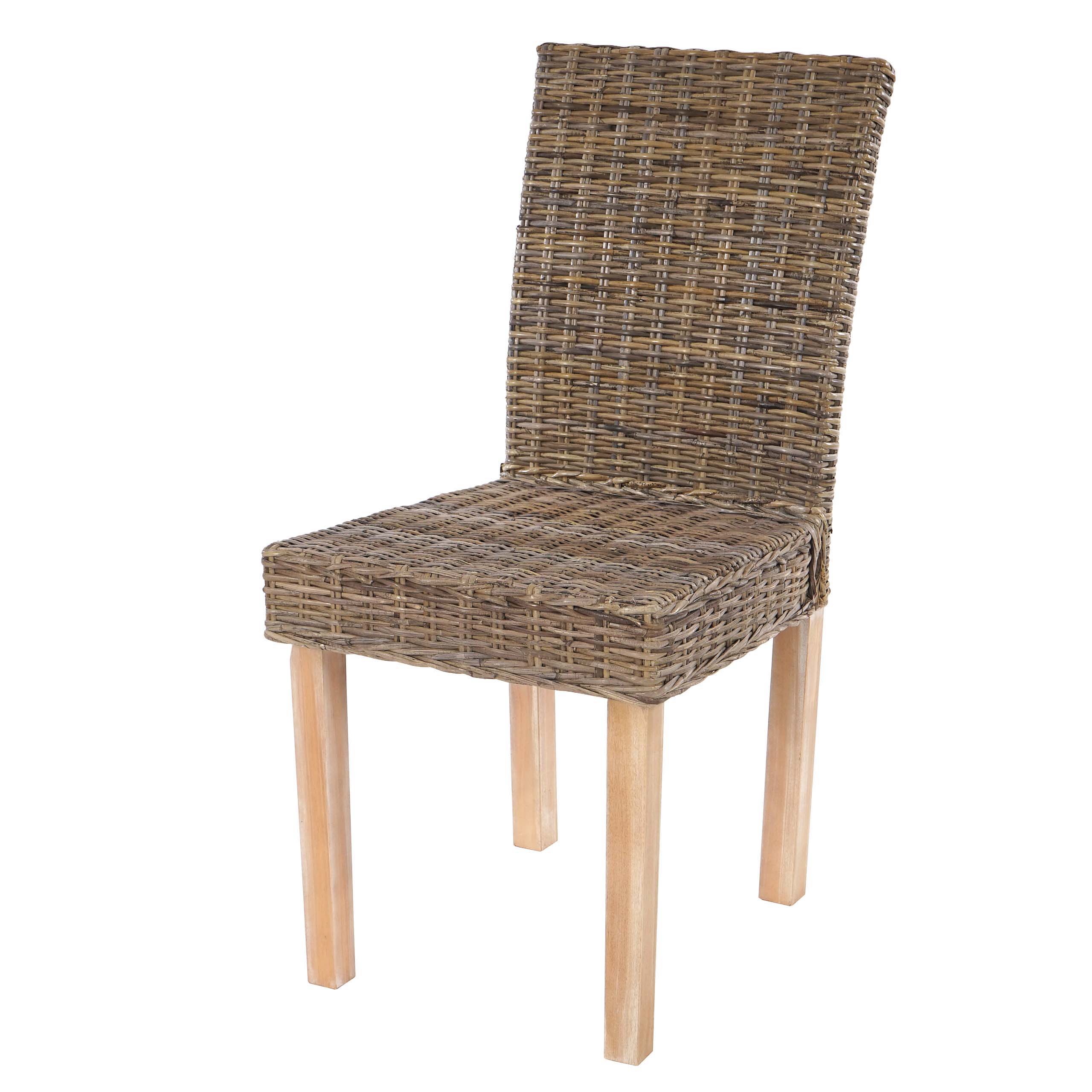 6er-Set Esszimmerstuhl Korbstuhl Stuhl Küchenstuhl Littau, Kubu-Rattan