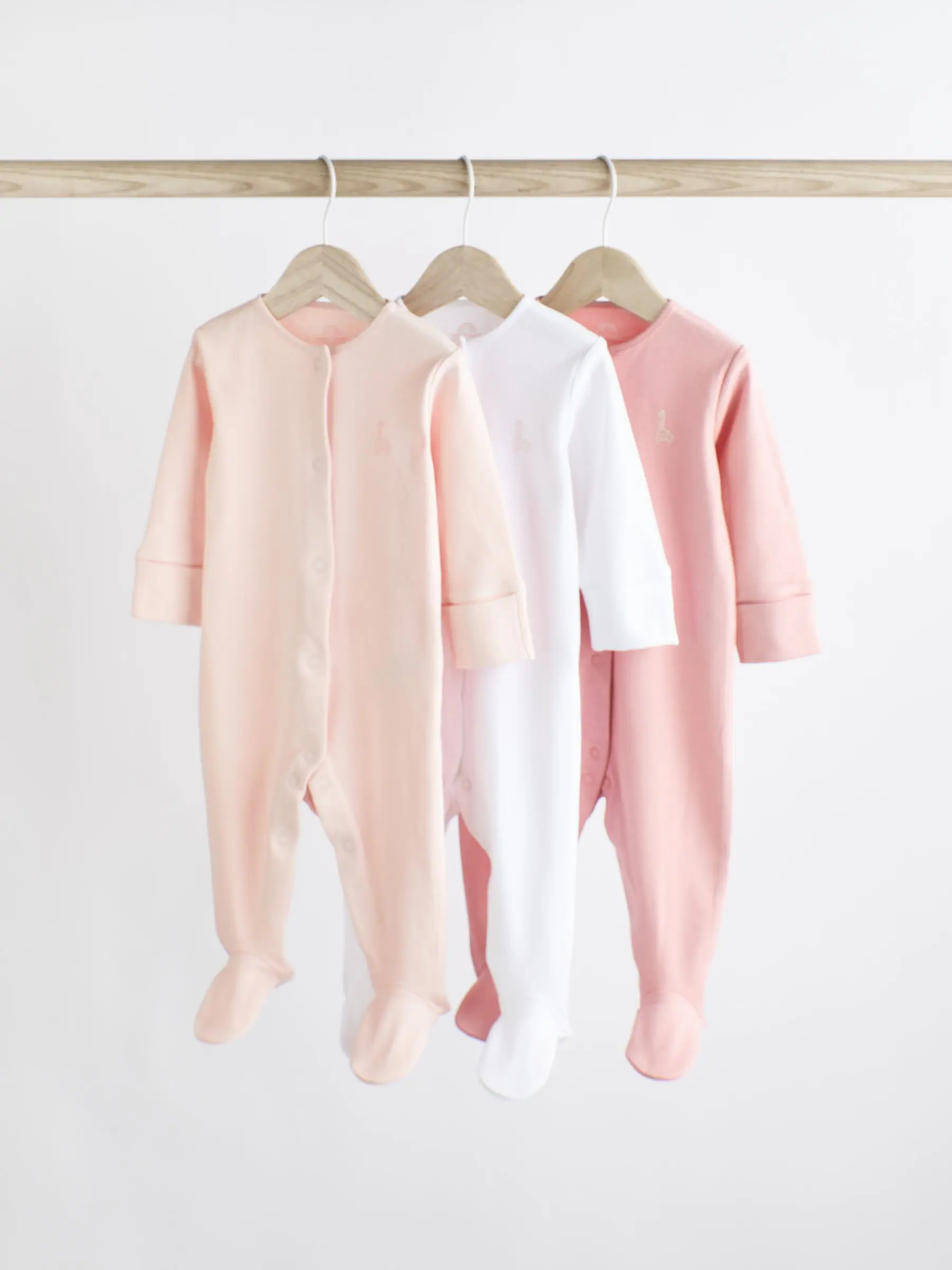 Roze/wit - Babypyjama's (0-2 jr)