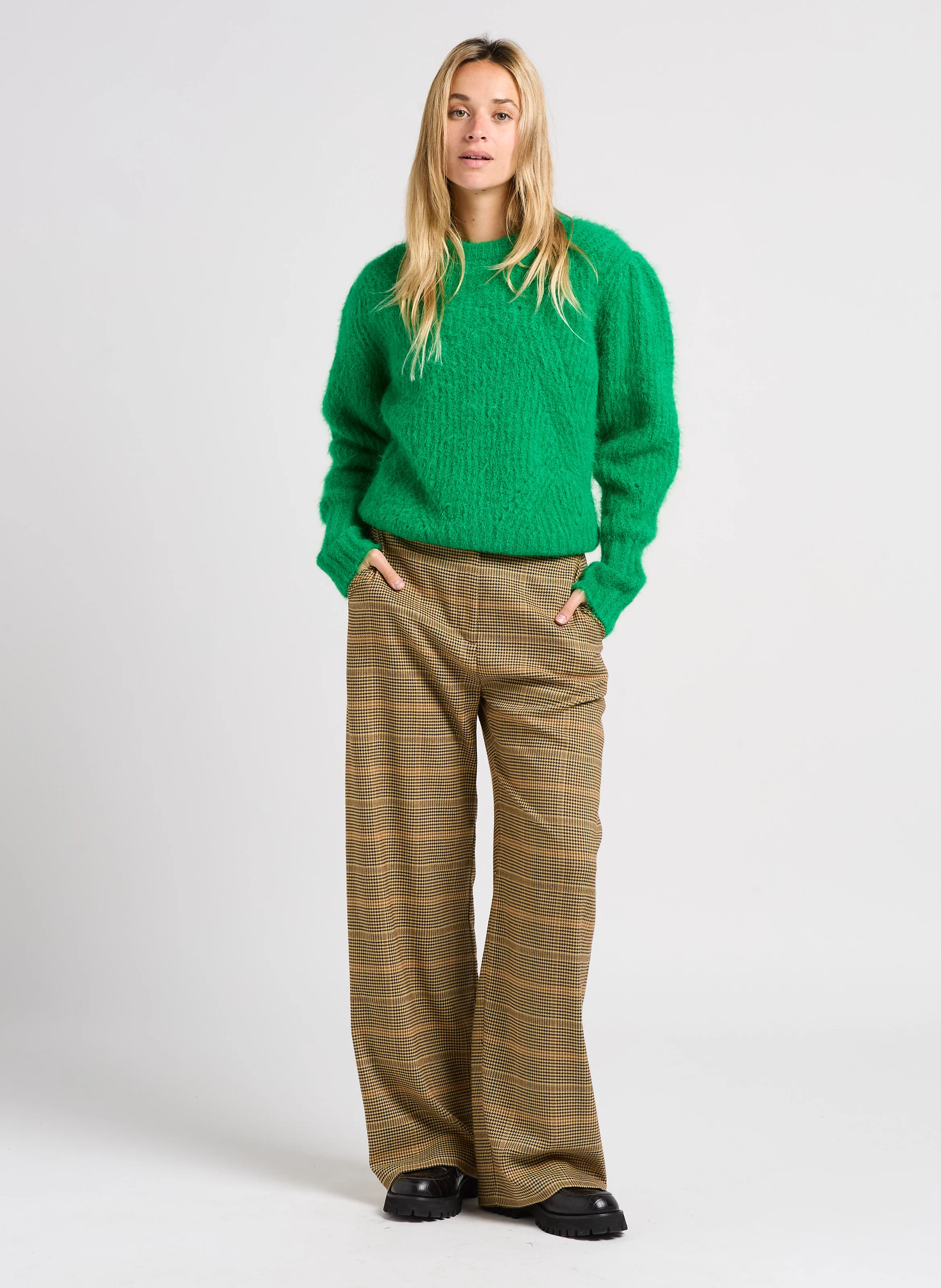 JOHN - Pantalon large imprimé | Marron