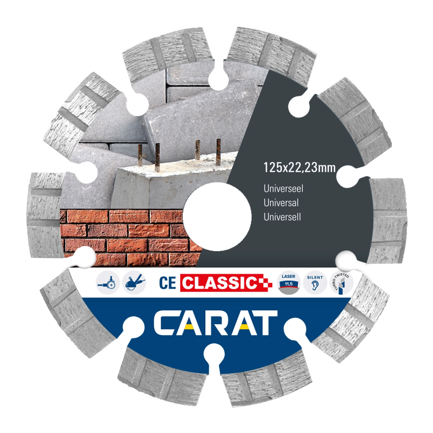 Carat CEC1253000 Diamantzaagblad voor droogzagen - 125 x 22,23mm - Universeel
