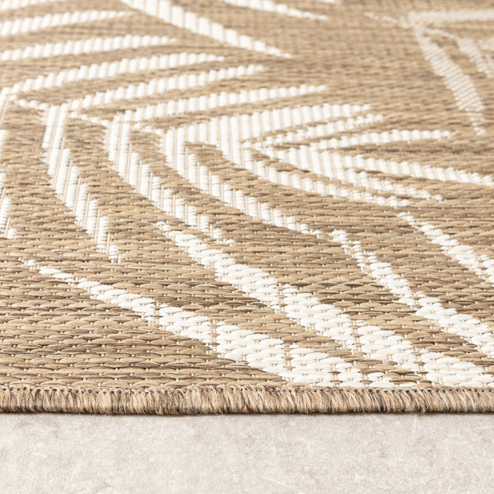 Buitenkleed - Malta Leaves Naturel | Budgettopper!