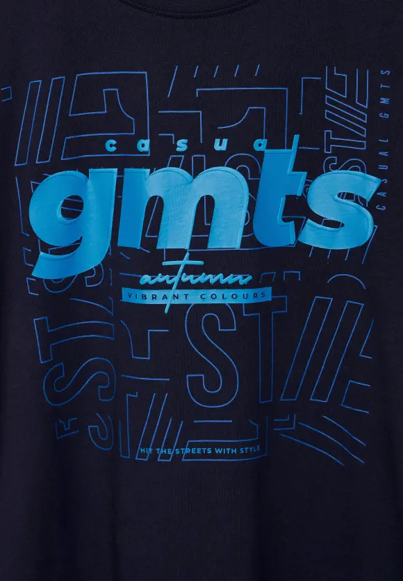 T-Shirt mit Frontprint - nightshadow blue