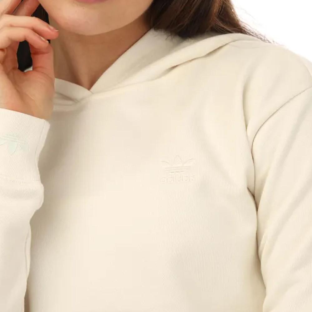 Adidas Sweat à Capuche Écru Femme Adidas Cropped HE6885