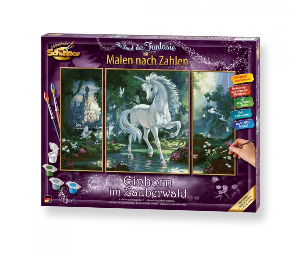Malen nach Zahlen - Einhorn im Zauberwald (Tripty)