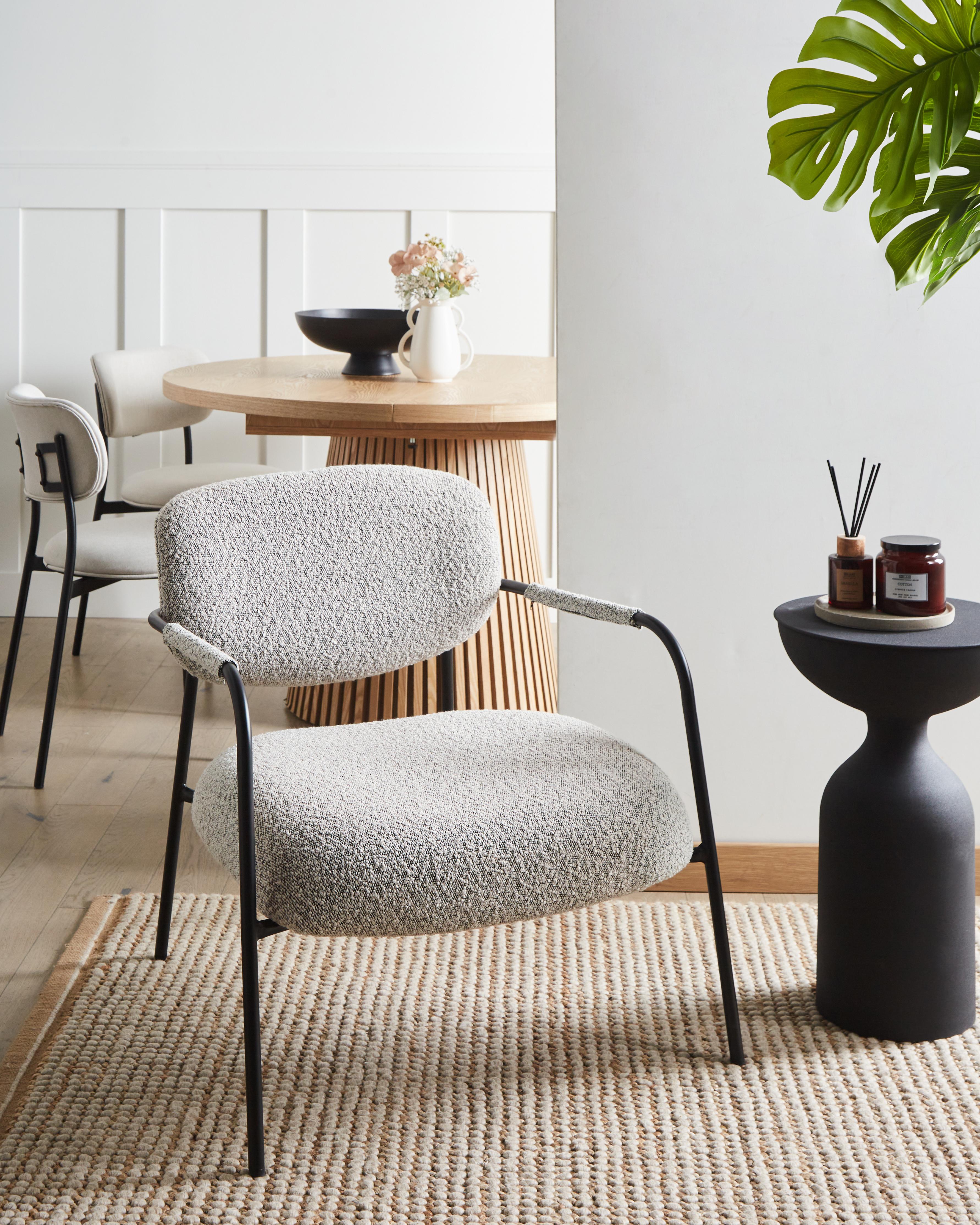 Fauteuil AUSVIKA Stof Zwart/wit