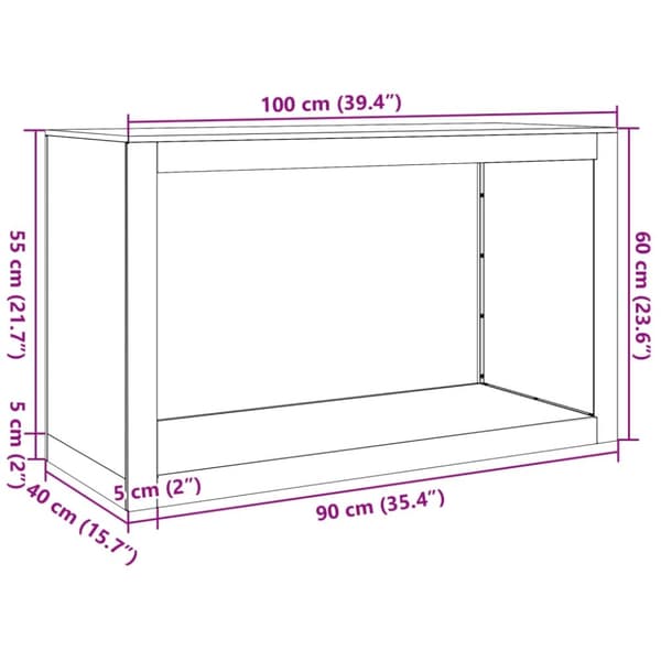 vidaXL Vedstativ antrasitt 100x40x60 cm stål