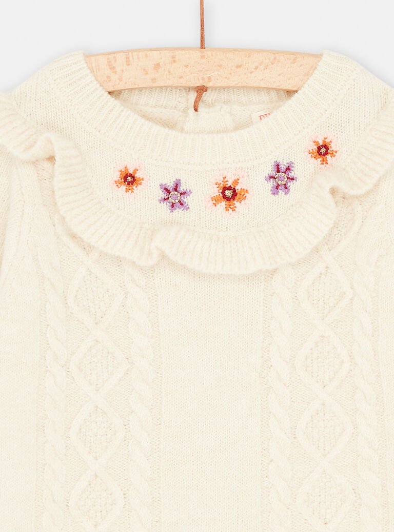 Robe-pull écrue pour bébé fille